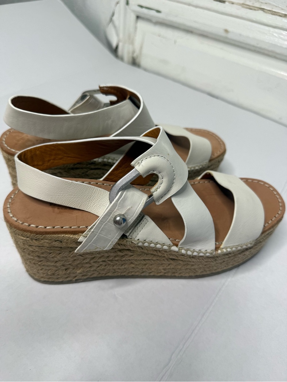 Rag & Bone August Espadrille Sandal Platform White Leather 39.5 US 9.5 NEW - Picture 5 of 10
